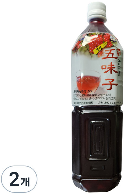청솔식품 생생오미자골드, 1.5L, 2개