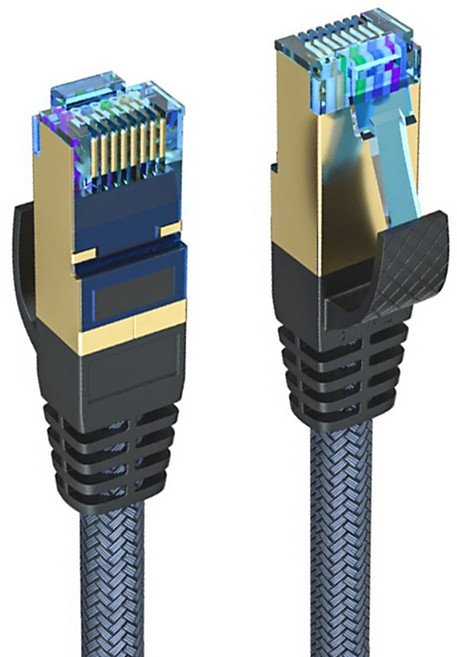 POLYWELL 寶利威爾 CAT8 40Gbps 超高速網路編織線, 5m, 黑色, 1條