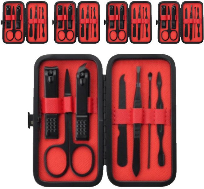 정원전산 손톱깎이 7종 세트 JWN-07B, 블랙, 5세트