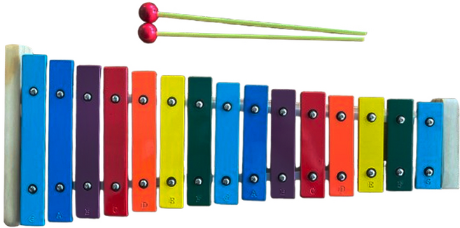 KingRosa 15音鐵琴 附琴袋 + 琴鎚, 彩色, 1組