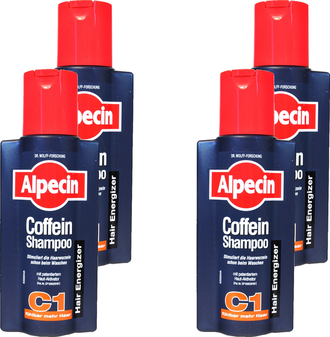 Alpecin 咖啡因洗髮露 C1 強健髮根 活絡頭皮 豐盈髮絲 德國製造, 250ml, 4瓶