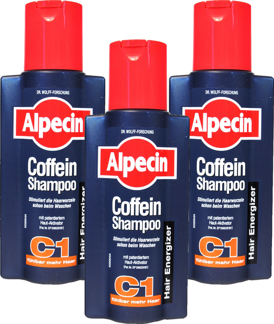 Alpecin 咖啡因洗髮露 C1 強健髮根 活絡頭皮 豐盈髮絲 德國製造, 250ml, 3瓶