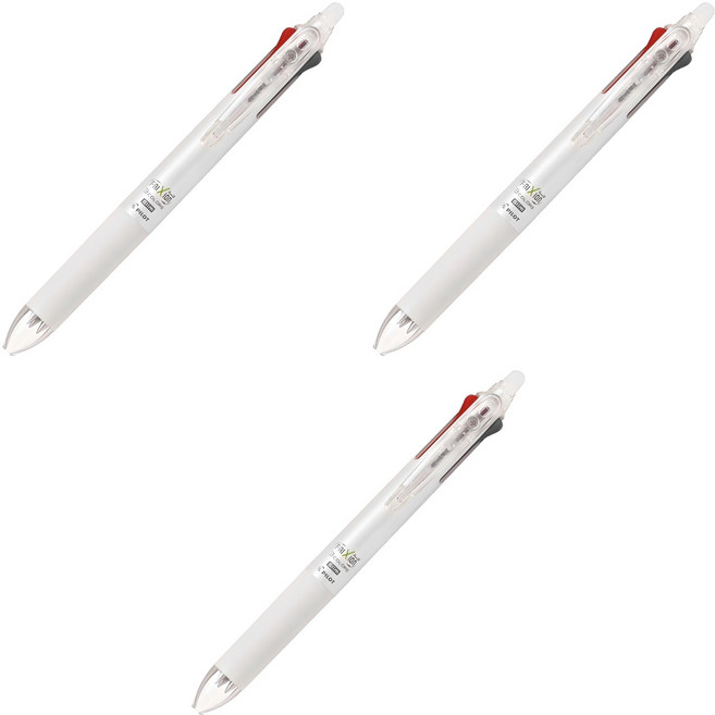 프릭션 슬림 3색 볼펜 0.5mm, 펄화이트, 3개