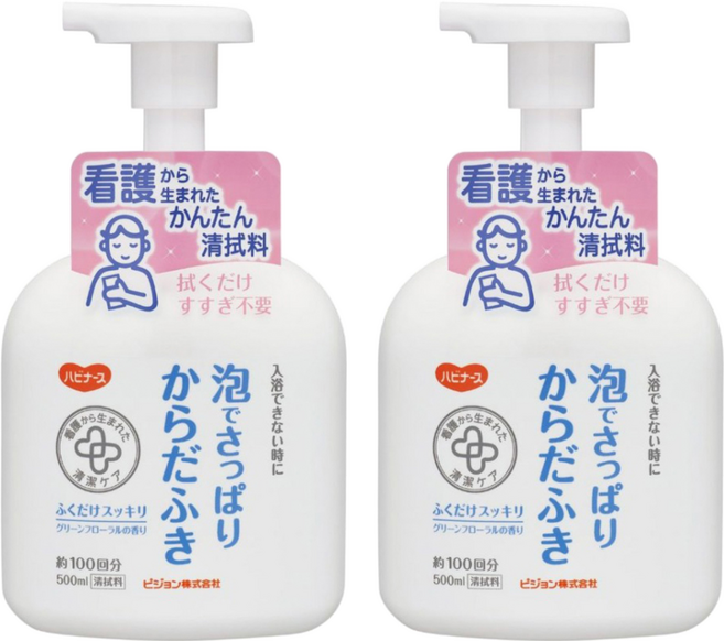 Habinasu Tahira 免沖水身體清潔泡沫 清爽型, 500ml, 2瓶