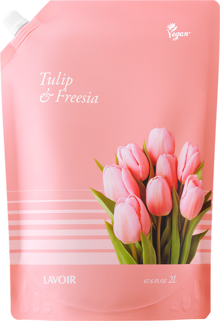 [비건라이프] 라브아 고농축 퍼퓸드 액체 섬유유연제 튤립 앤 프리지아 리필, 2L, 1개