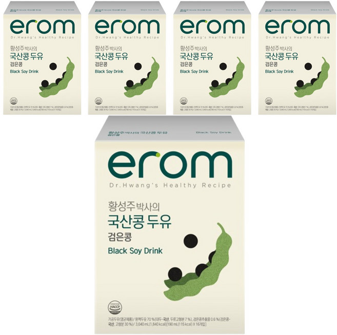 이롬 황성주 박사의 국산콩 두유 검은콩, 190ml, 80개