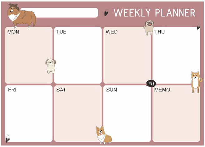 AA 晶裕荃 週曆 磁鐵白板 WB65B-A302 咖啡色, PET奈米塗層+磁鐵