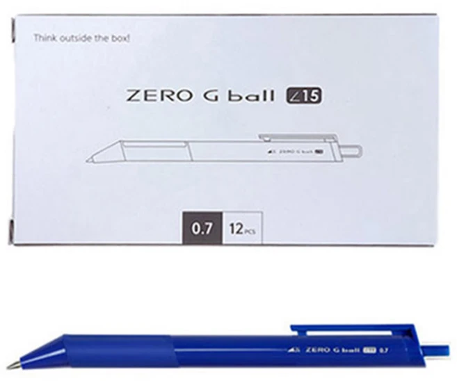 제로지볼 볼펜 0.7mm, 7F 블루바디(블루잉크), 12개 - 쿠팡