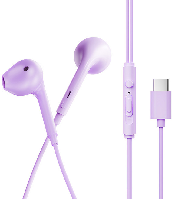 에이투 EF3 고음질 C타입 오픈형 패션 유선이어폰 퍼플, ATWO EF3