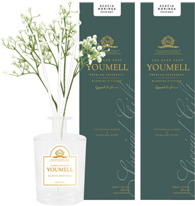 유멜 안개꽃 디퓨저, 아카시아모링가, 500ml, 2개