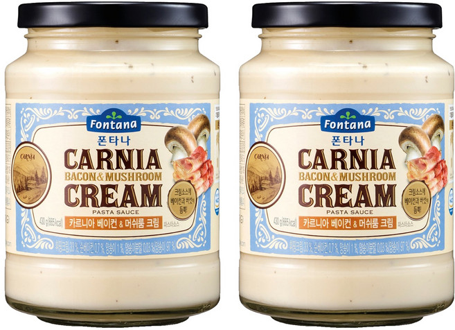 폰타나 카르니아 베이컨 앤 머쉬룸 크림 파스타 소스, 430g, 2개
