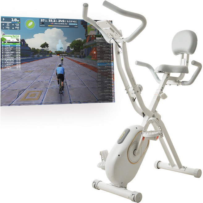 엑스바이크 숀리 E3 메타 블루투스 내장 실내 자전거, IW-652-E3(APP), 화이트