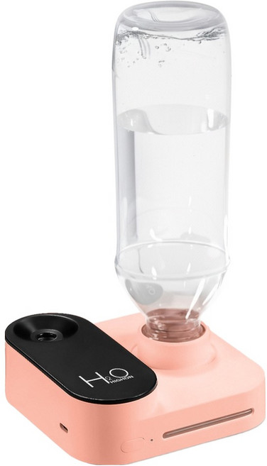 하이온 초음파 미니 무선 휴대용 생수병 호환용 가습기, G15, 핑크