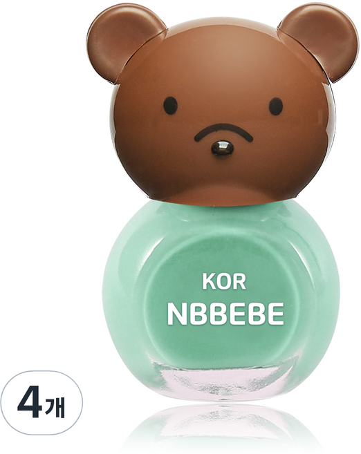 Nbbebe 兒童用指甲油, 奶油薄荷, 4個