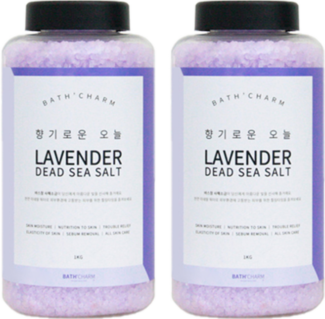 바스참 사해소금 반신욕 입욕제 라벤더향, 1kg, 2개