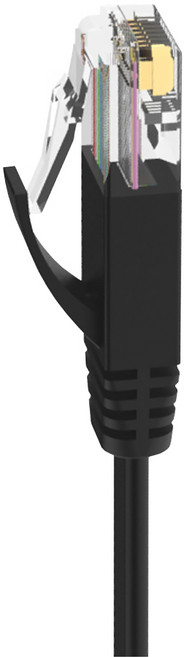 POLYWELL 寶利威爾 CAT6扁線高速網路線 RJ45 福祿克認證 PW15-W59-A409, 15m, 黑色, 1條