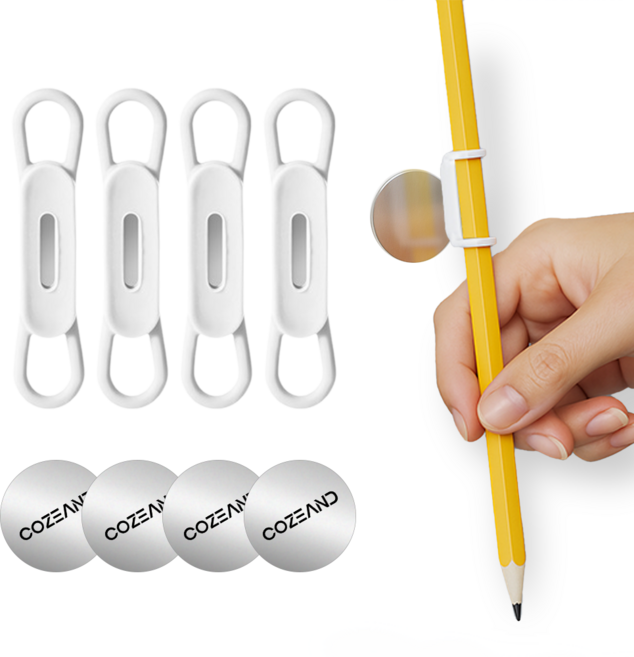 코지앤드 마그네틱 냉장고 펜 홀더 + 자석 세트, 화이트