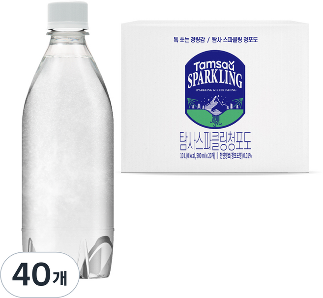 탐사 스파클링 청포도 무라벨, 40개, 500ml