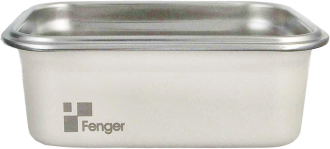 Fenger 可微波磨砂不鏽鋼保鮮盒, 1個容器及相配的蓋子, 1個