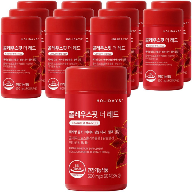 HOLIDAYS Red毛喉鞘蕊花萃取維他命錠 36g, 60顆, 12個
