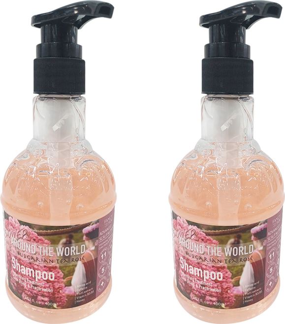 FANCY YOU 環遊世界系列 保加利亞茶玫瑰 強健髮根鎖色護色洗髮精, 400ml, 2瓶