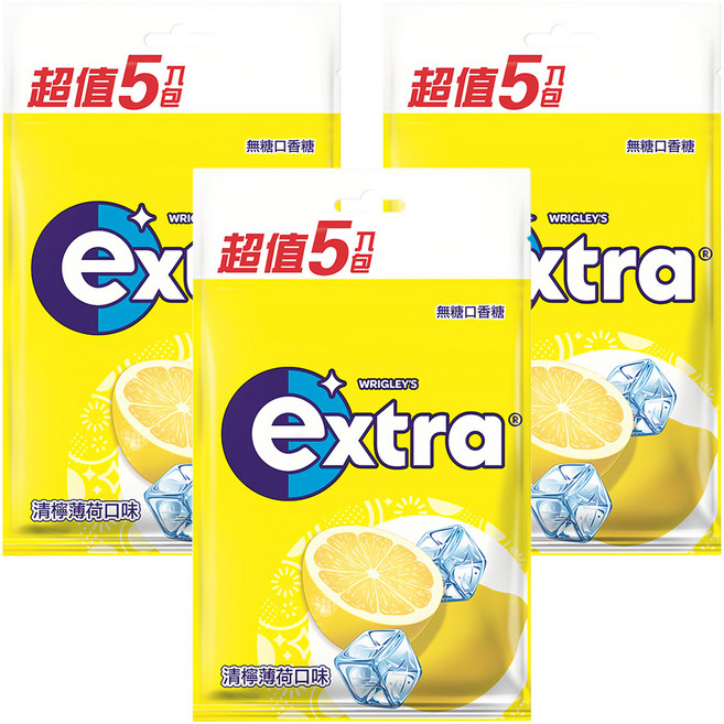 Extra 益齒達 潔淨無糖口香糖 清檸薄荷口味, 28g, 15包