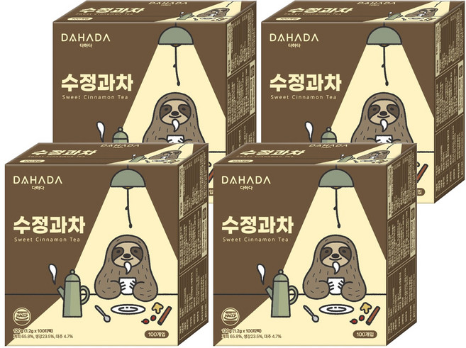 다하다 수정과차, 1.2g, 100개입, 4개