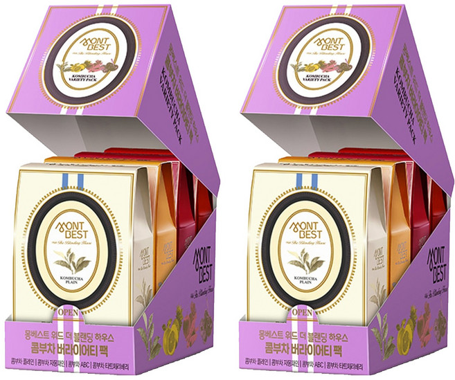 몽베스트 위드 더 블랜딩 하우스 콤부차 버라이어티 팩1, 5g, 40개입, 2세트