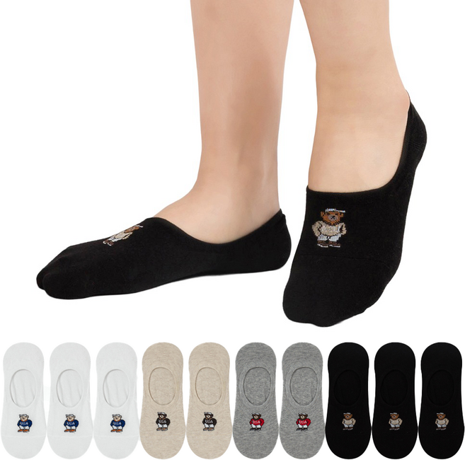 Si Ner socks 女款 USA小熊船型襪 10雙