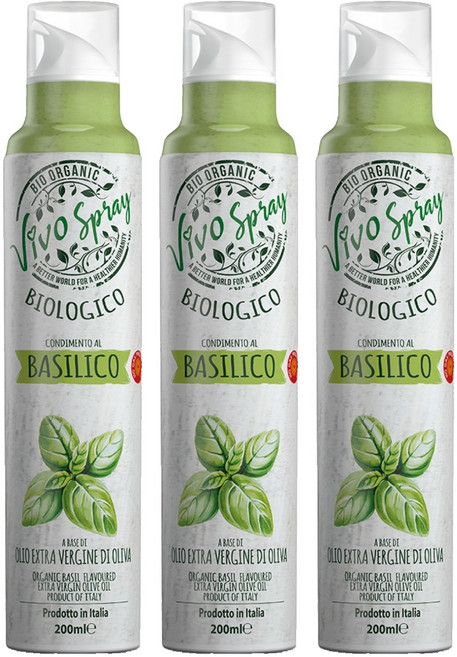 비보 유기농 엑스트라버진 올리브오일 스프레이 바질, 200ml, 3개