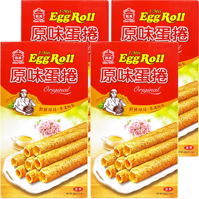 義美 蛋捲 原味, 60g, 4盒