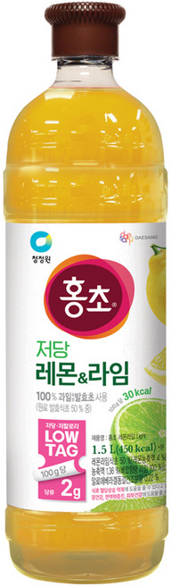홍초 저당 레몬 라임, 1.5L, 1개