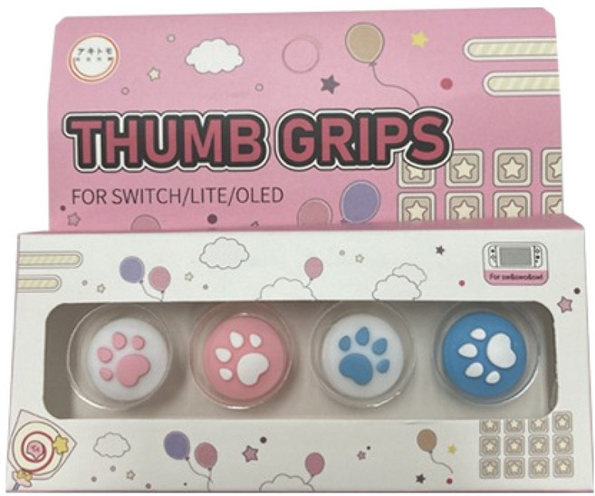 스위치 조이콘 아날로그 파스텔 발바닥 스틱커버 파스텔, 파스텔 핑크 + 블루, 1개