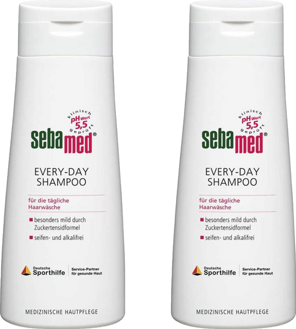 sebamed 施巴 EVERY DAY SHAMPOO 清潔溫和洗髮乳 中性配方 植物基底活性成分 深入清潔 無皂無鹼 溫和不刺激, 200ml, 2瓶
