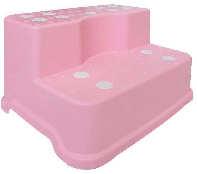 Budsia 防滑雙層階梯凳, 粉色, 1個