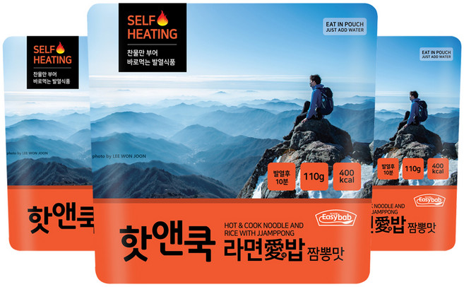 이지밥 핫앤쿡 라면애밥 짬뽕맛, 110g, 3개