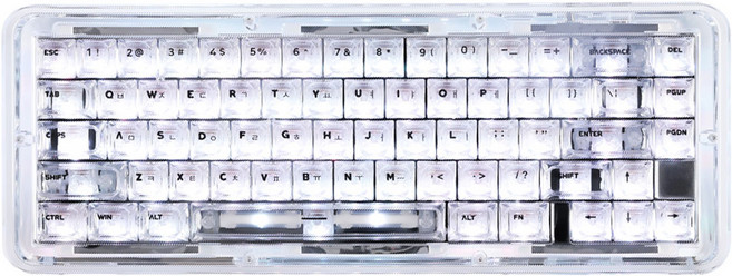 몬스타기어 아쿠아 66 유무선 기계식 게이밍 키보드, 투명, 아쿠아66, 제조사축