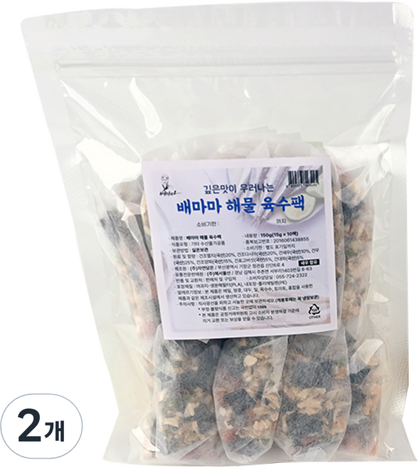 Baemama 海鮮高湯包 10入, 2個, 150g