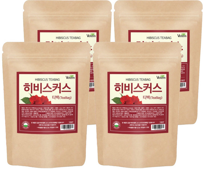 VOTEM 히비스커스 삼각티백, 1.2g, 50개입, 4개