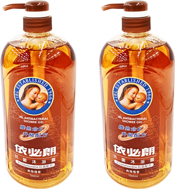 依必朗抗菌沐浴露 典雅檀香 含Chlorhexidine抗菌配方, 1L, 2瓶