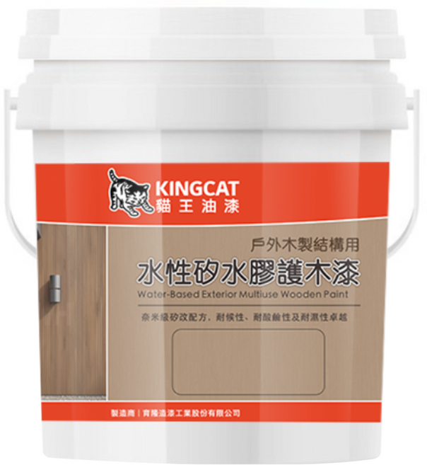KINGCAT 貓王油漆 水性護木漆 紅柚木色 耐候性佳, 1桶