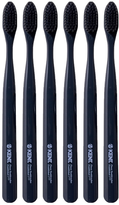 켄트 탄 초극세모 칫솔 블랙, 1개입, 6개