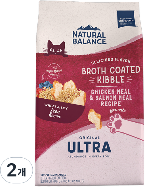 내추럴발란스 고양이 전연령 오리지날 울트라 레시피 사료, 닭+연어, 2.4kg, 2개