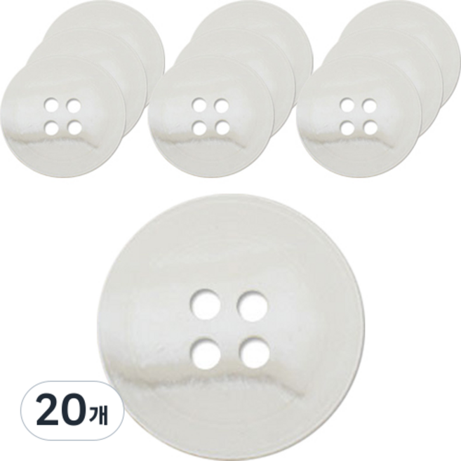 Button King 東大門鈕扣王 1094 N4 鈕扣 15mm, 白色 01, 20個