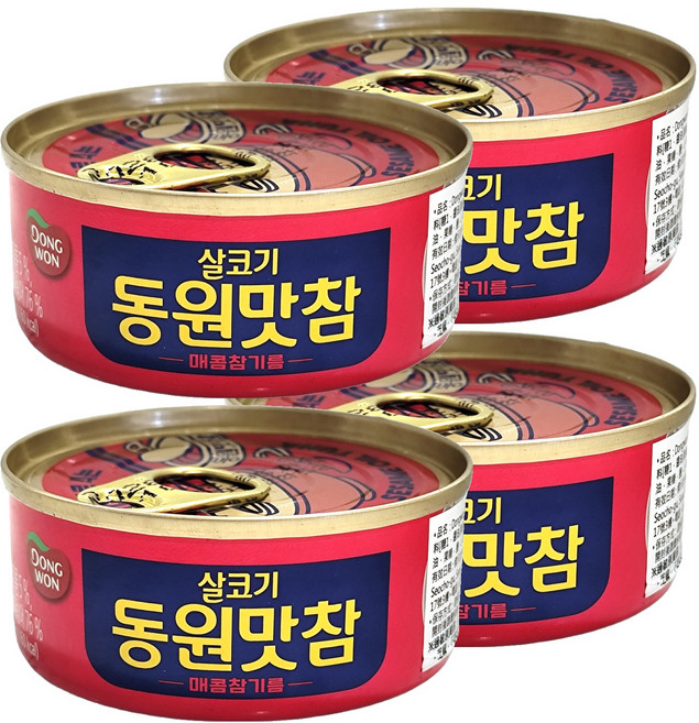 Dongwon 東遠 Homefood 芝麻油鮪魚罐頭 辣味, 90g, 4罐