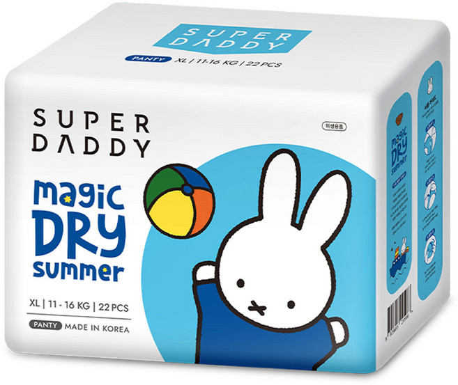 슈퍼대디 미피 썸머 팬티형 기저귀, 특대형(XL), 22매