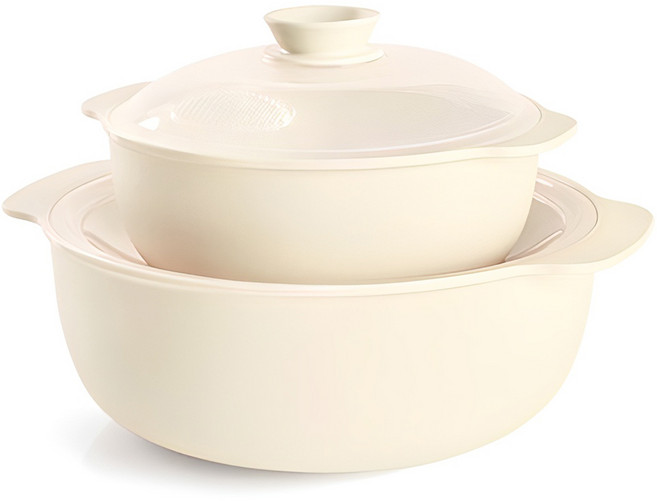 심플아이콘 모노 스마트 찜기 대 + 중 세트, 아이보리, 1세트