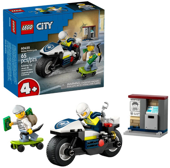 LEGO 樂高 城市系列 警用摩托車追逐戰 Police Motorcycle Chase 60455, 1盒, 多色