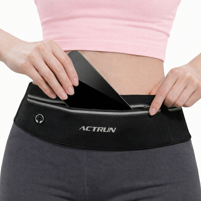 액트런 고급형 스포츠 러닝 와이드 플립 벨트, 블랙, 1개