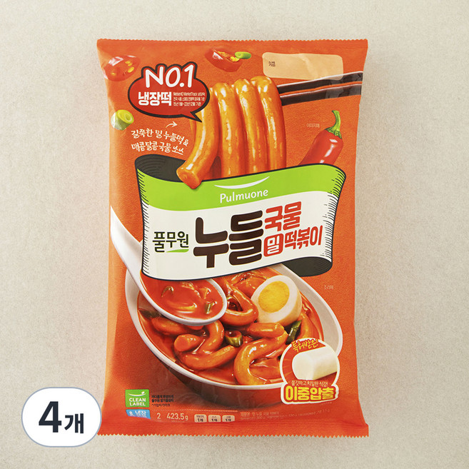 풀무원 밀 누들 국물떡볶이 2인분, 423.5g, 4개